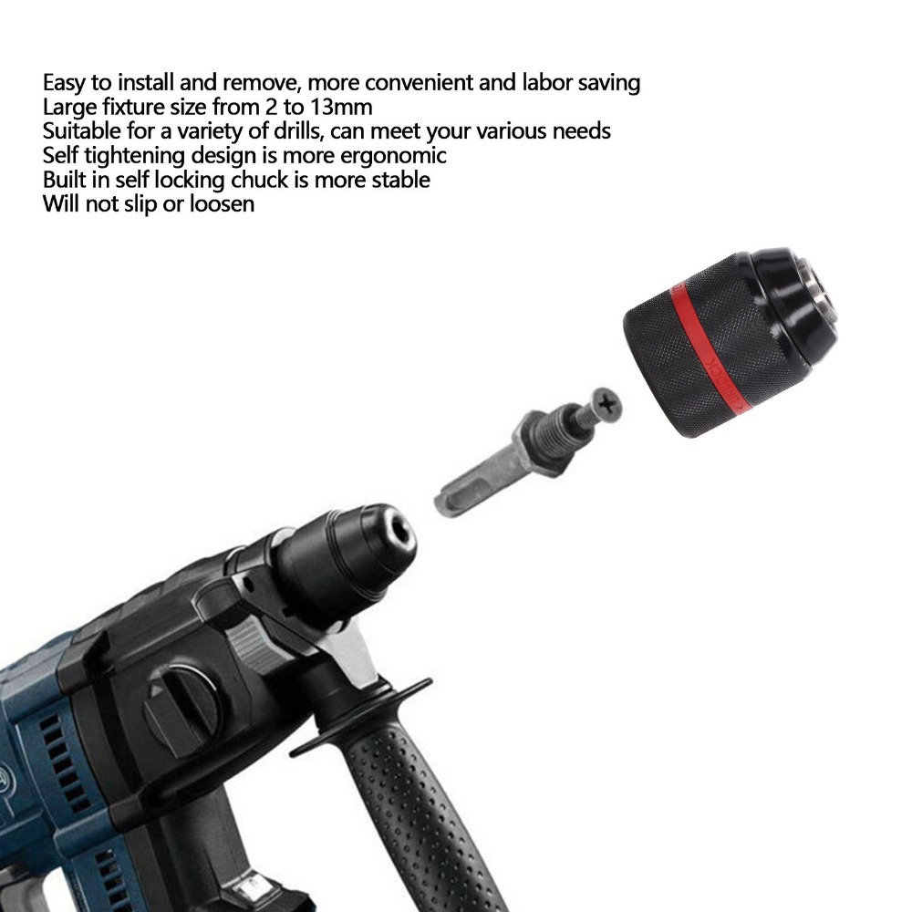 Sds Plus Chuck Adapter - 1/2-20UNF Montajlı Anahtarsız Matkap Mandreni 1/4