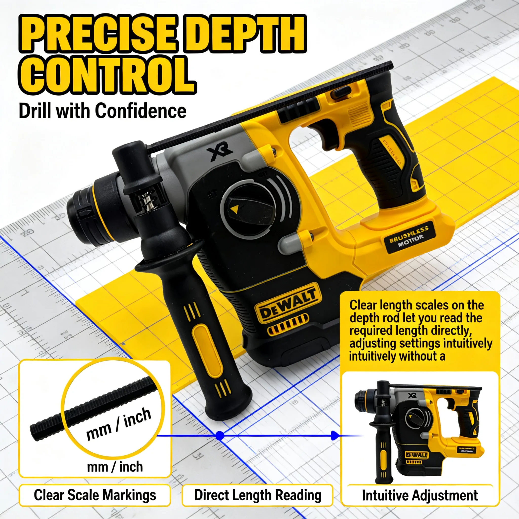 Cordless Rotary Hammer 20V Brushless - DEWALT 18V/20V MAX Kablosuz SDS Darbeli