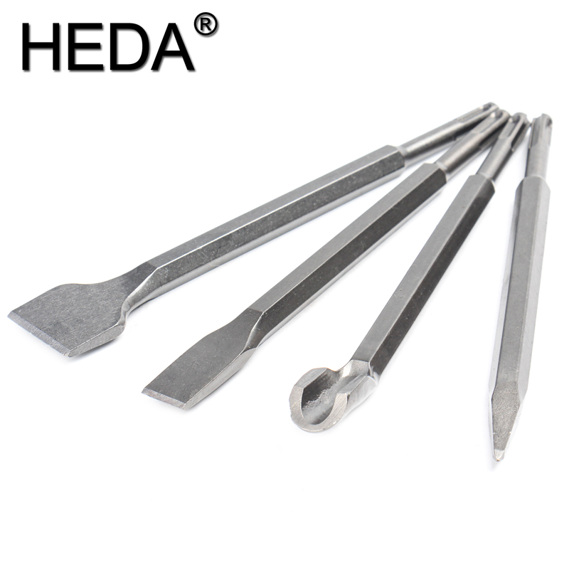 Rotary Hammer Chisel Bit Flat - 4 adet/takım Keski SDS Plus Shanks