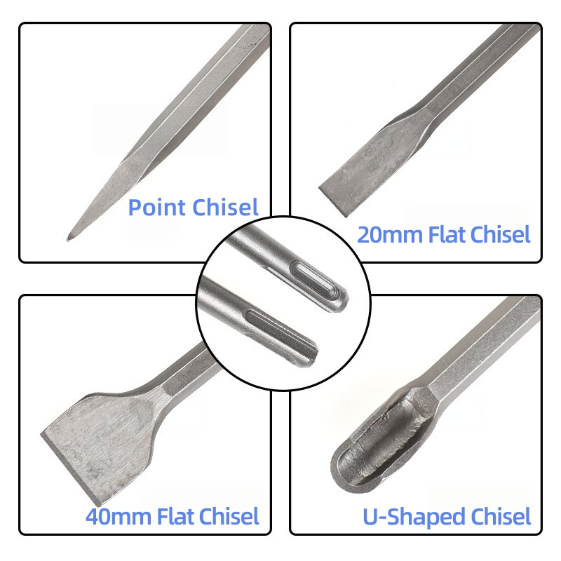 SDS Plus Keski Seti, 250 mm, E - Rotary Hammer Chisel Bit Flat incelemesi ve fiyatı