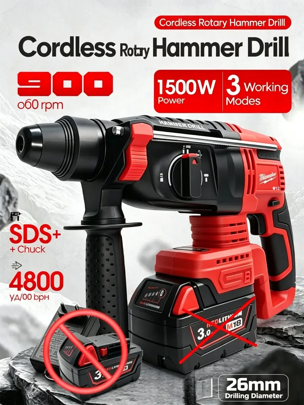 Milwaukee M12 Akülü Darbeli Ma - Rotary Hammer Drill 26Mm incelemesi ve fiyatı