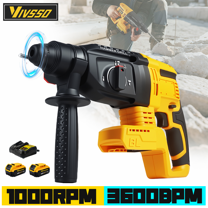 VIVSSO Elektrikli Fırçasız Dön - Cordless Rotary Hammer 20V Brushless incelemesi ve fiyatı