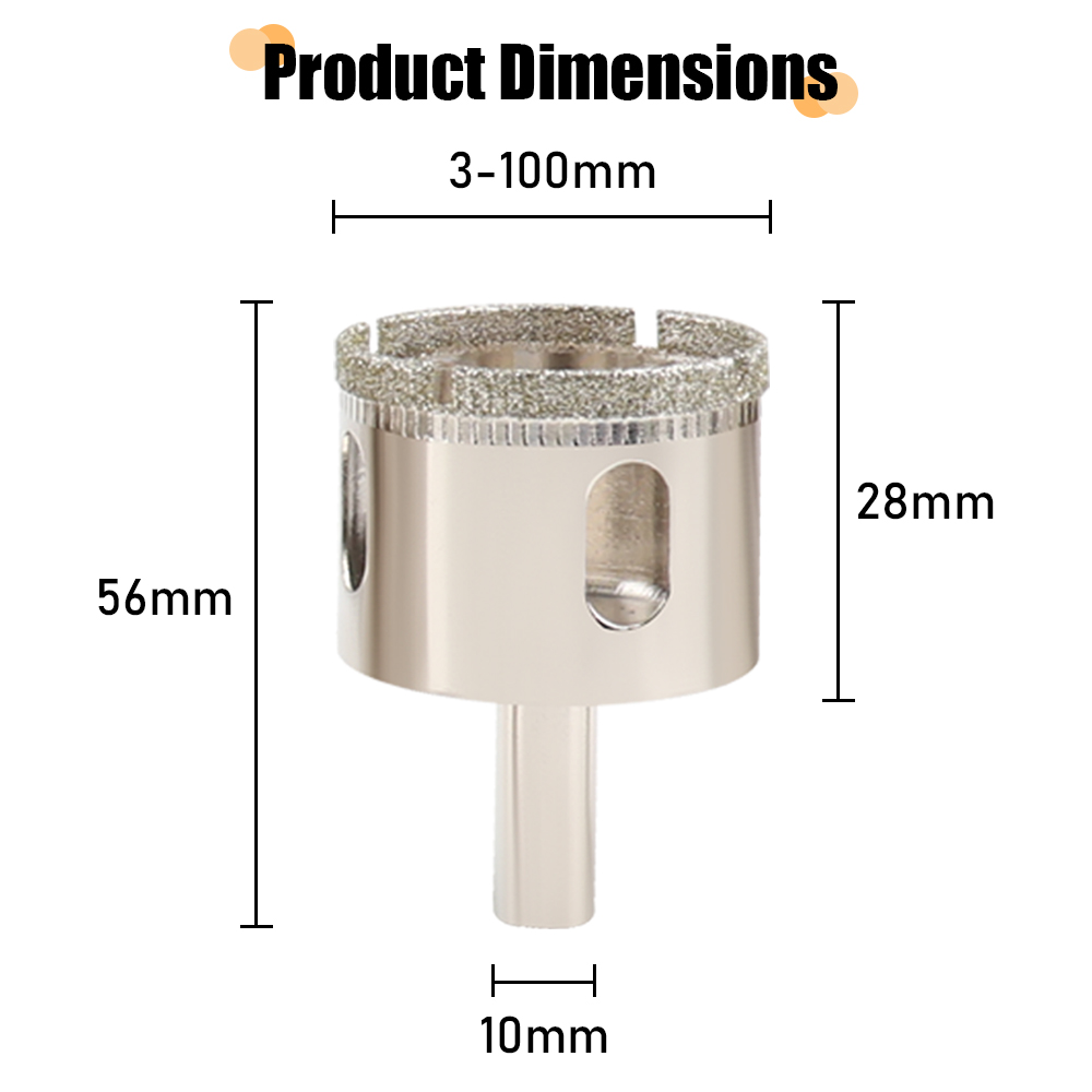 1 Adet 3-100mm Cam Delik Teste - Core Drill Bit Diamond 100Mm incelemesi ve fiyatı