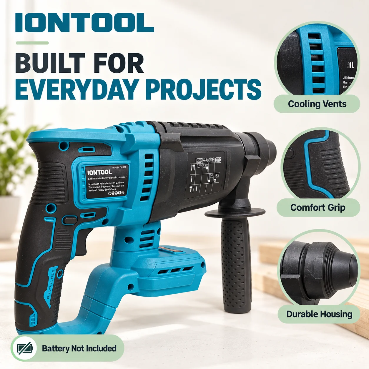 IONTOOL Kablosuz Döner Çekiç 2 - Rotary Hammer Drill 26Mm incelemesi ve fiyatı