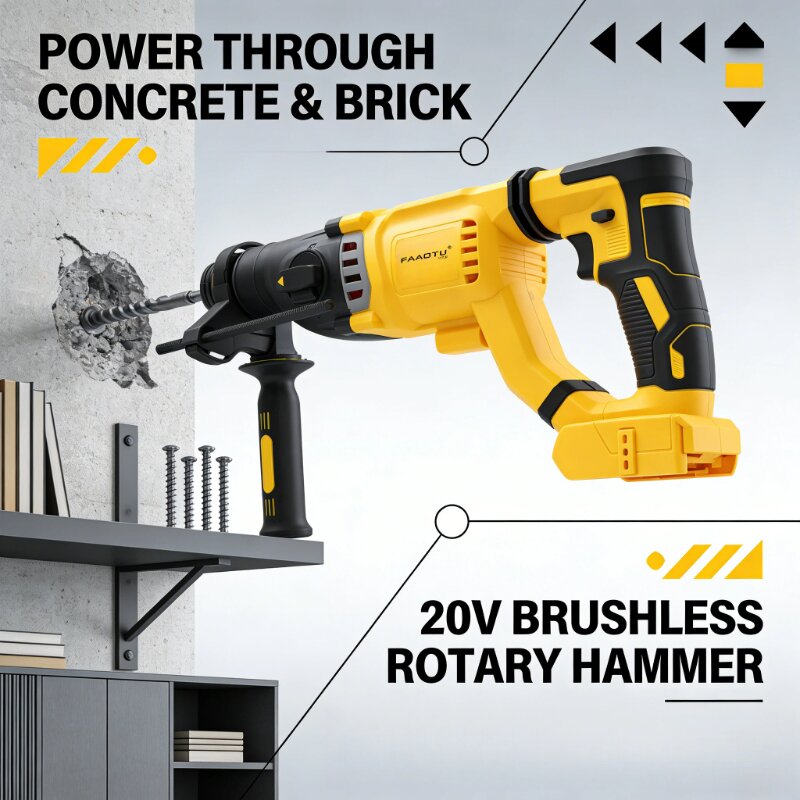 FAAOTU DCH263 20V Fırçasız Akü - Cordless Rotary Hammer 20V Brushless incelemesi ve fiyatı
