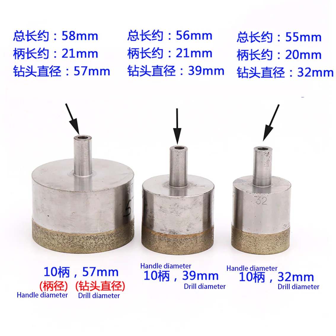 1 adet 10mm Shank 4-100mm Elma - Core Drill Bit Diamond 100Mm incelemesi ve fiyatı
