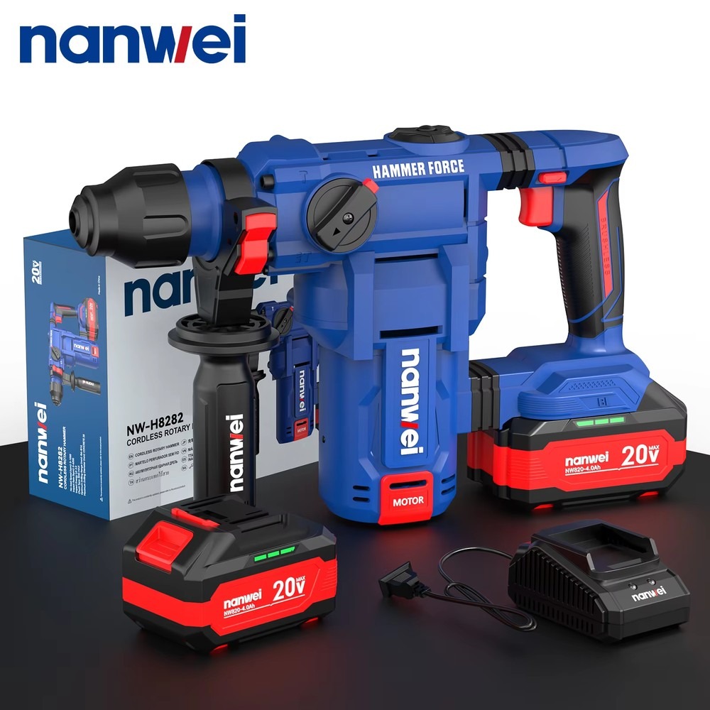 NANWEI H8281 Fırçasız, Kablosu - Cordless Rotary Hammer 20V Brushless incelemesi ve fiyatı